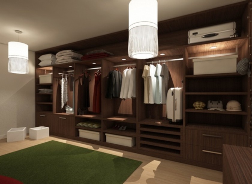 Классическая гардеробная комната из массива с подсветкой Ачинск