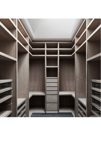 П-образная гардеробная комната в классическом стиле Ачинск