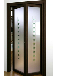 Складные двери гармошка с матовым стеклом Ачинск